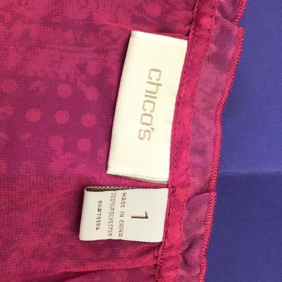 Chico’s pink and gold sheer top - Picture 2 of 3